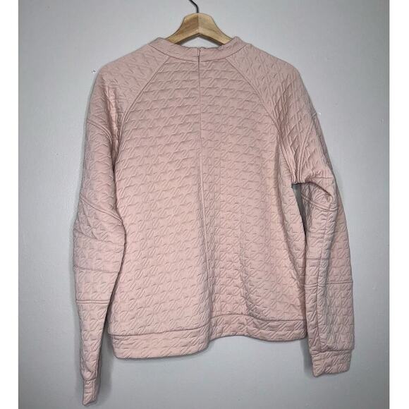 BCBGeneration Quilted Houndstooth Pullover Crewneck Sweater Pink Size Medium - Picture 5 of 5